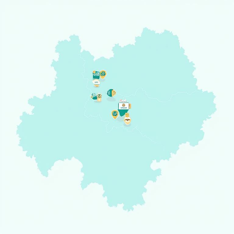 Carte stylisée des quartiers de Lyon